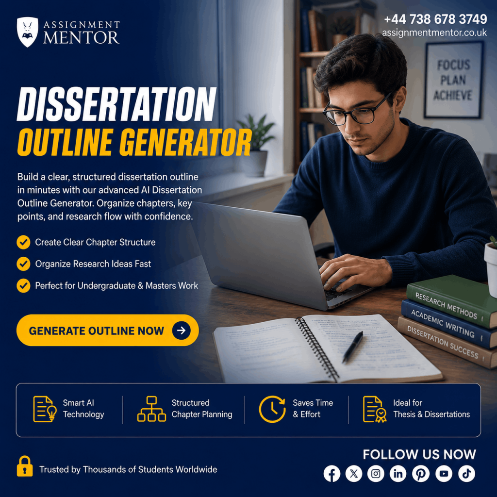 Assignment Mentor Dissertation Outline Generator creating organized research structures for students